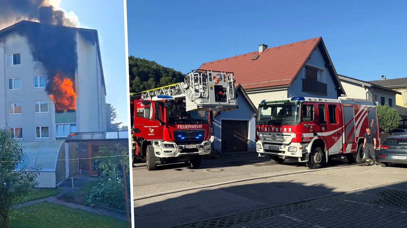 Heute.at - Grillen am Balkon geht schief! Großbrand in Wohnhaus