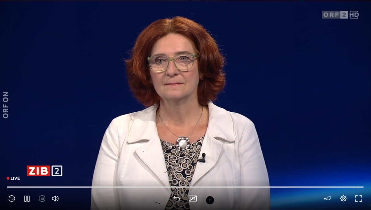 Klimaökonomin Sigrid Stagl am späten Mittwochabend in der ORF-