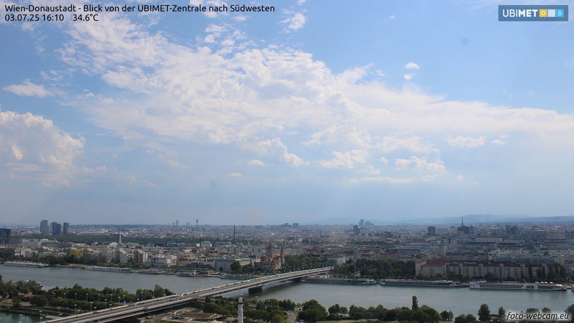 Blick auf Wien von der UBIMET-Zentrale in der Donaustadt.