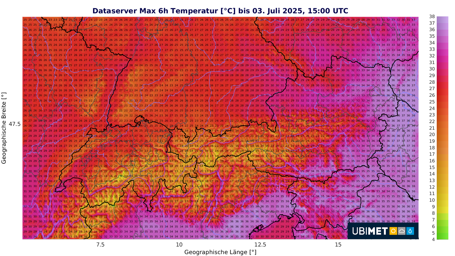 Höchstwerte in Österreich