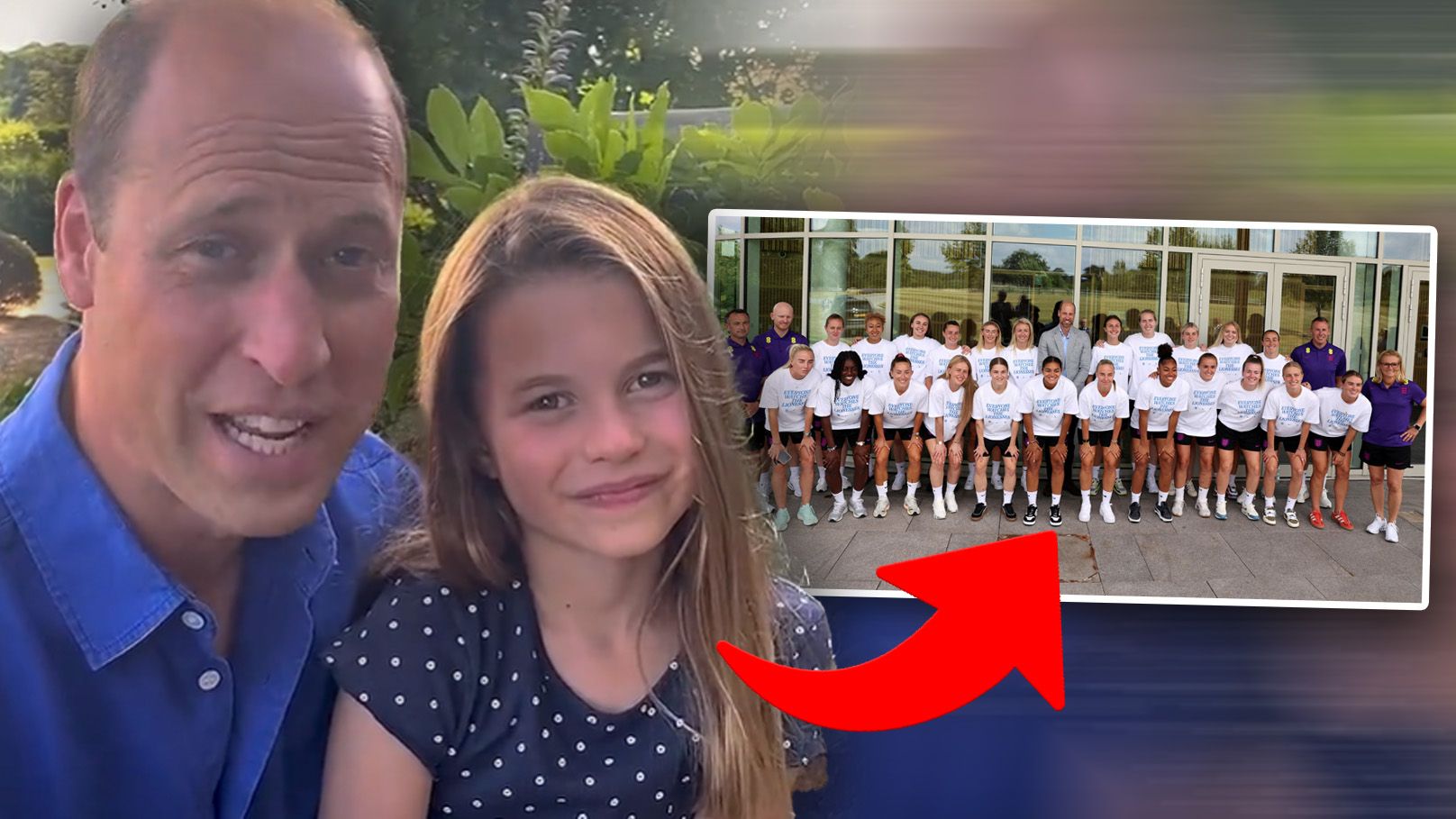 Prinzessin Charlotte schaut zum englischen Frauen-Fußballteam auf.