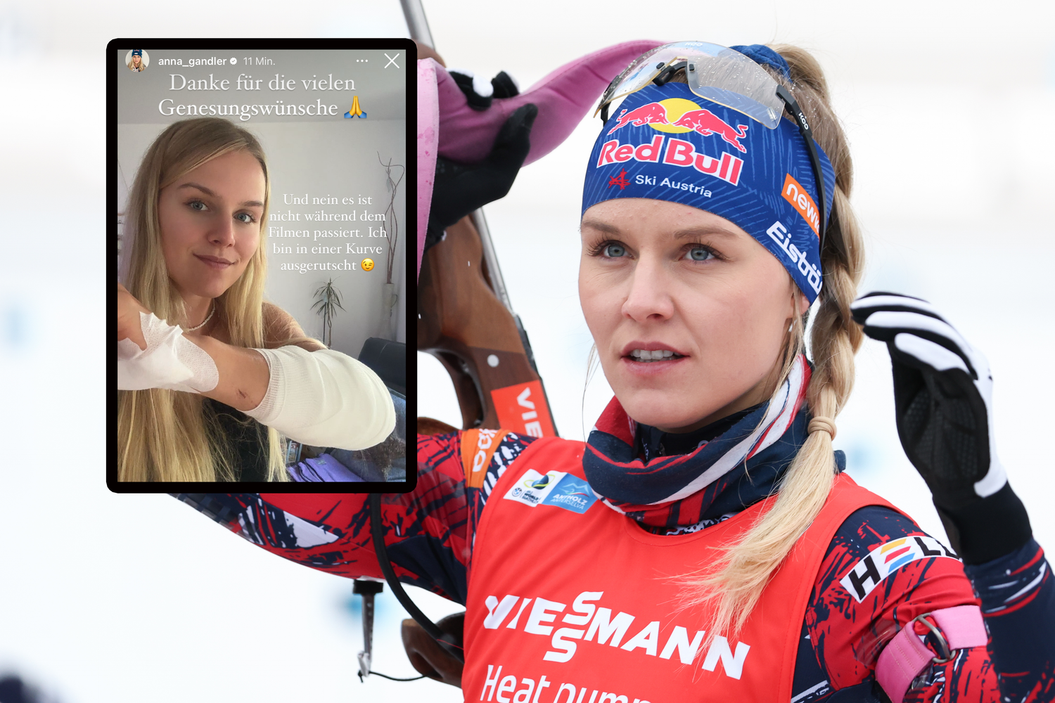 Anna Gandler ist mit dem Rad gestürzt.