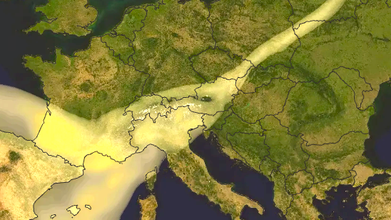 Heute.at - Staubsand-Lanze bohrt sich in Österreichs Atmosphäre