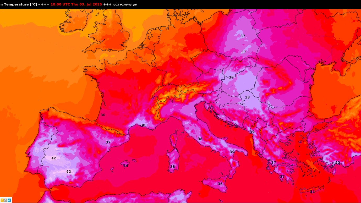 Die Höchstwerte am Donnerstag für Europa