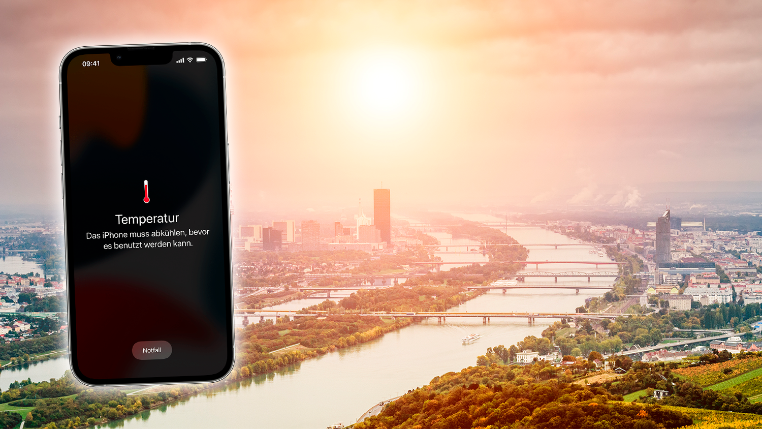 Ab 35 Grad kann das iPhone Schwierigkeiten bekommen. 