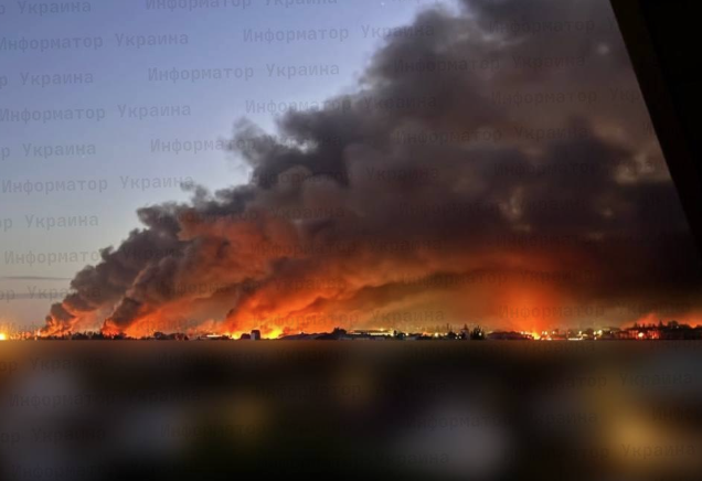 Massive Brände nach russischen Raketenangriffen