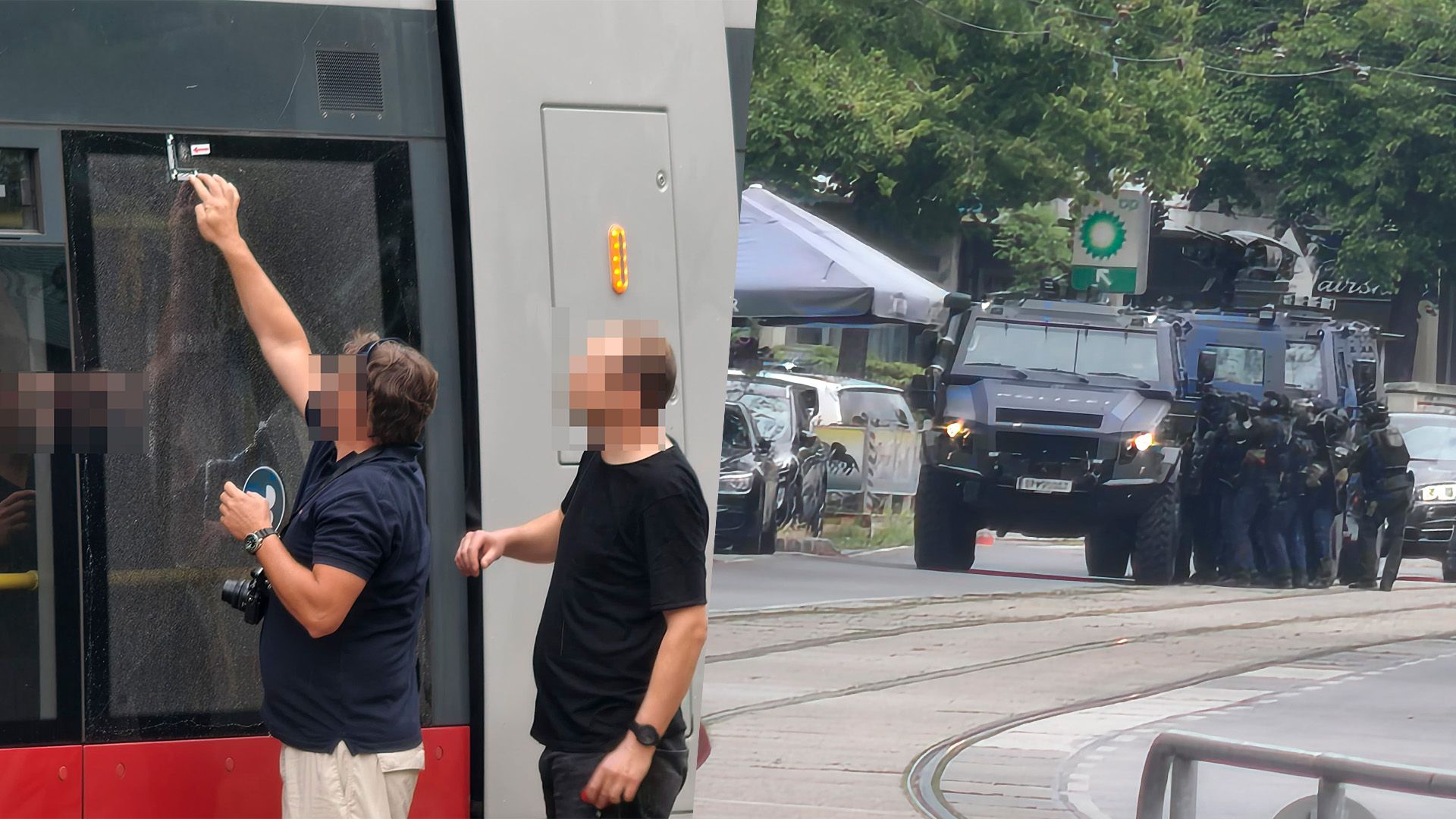 Die Polizei ist mit einem Großaufgebot vor Ort. 