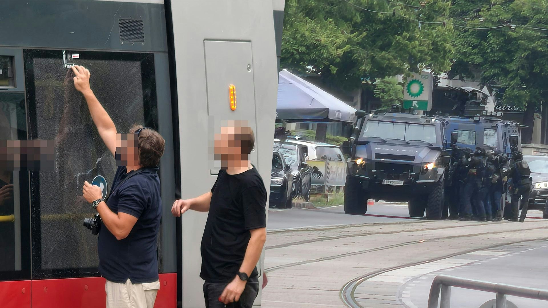 Heute.at - Bim in Wien beschossen! Polizei-Panzer fahren auf