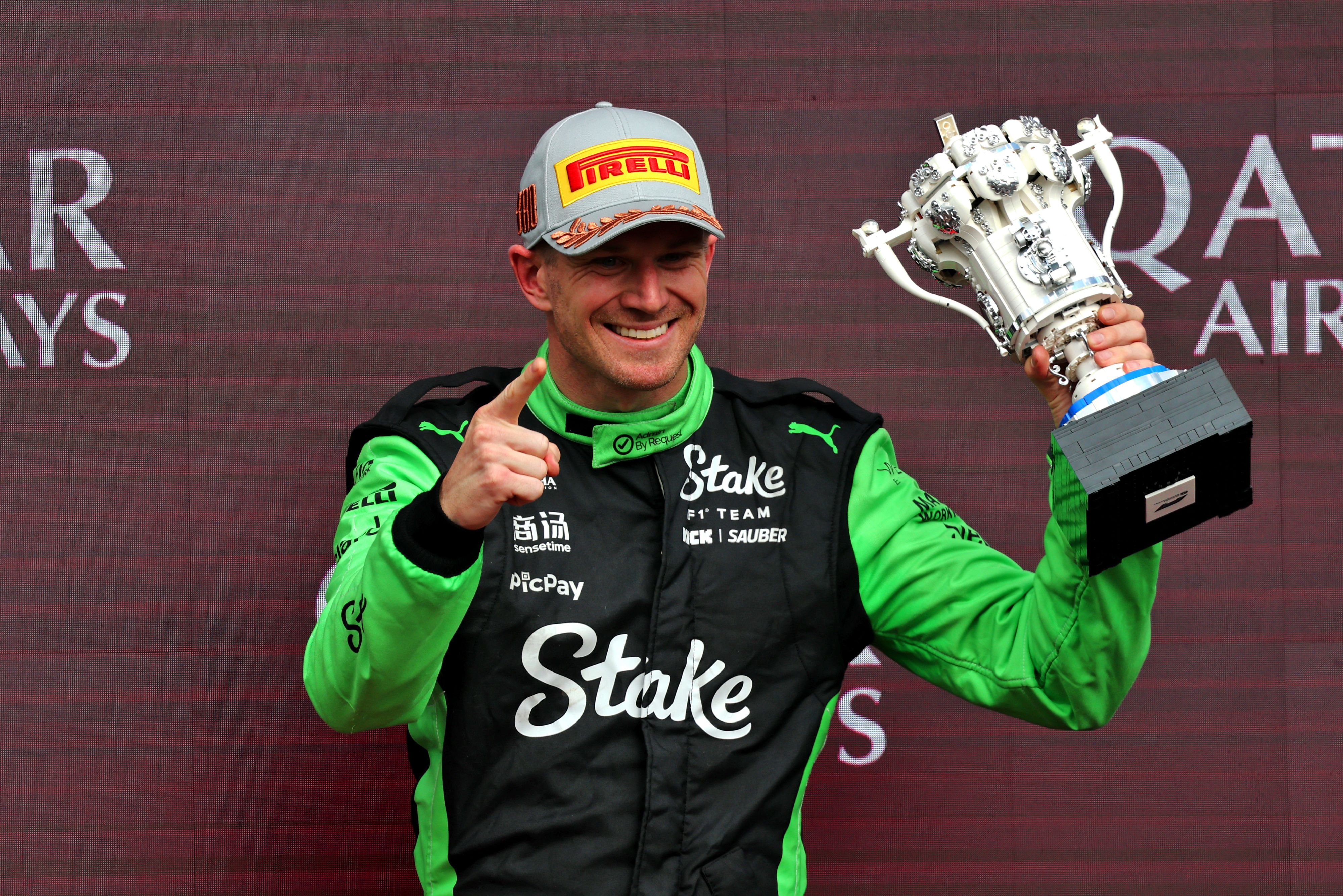 Nico Hülkenberg bei seinem ersten Auftritt am Podest