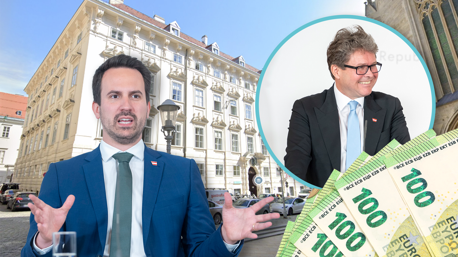 Bildungsminister Christoph Wiederkehr (Neos) muss für Mietverträge zahlen, die unter Amtsvorgänger Martin Polaschek (ÖVP) abgeschlossen worden waren.