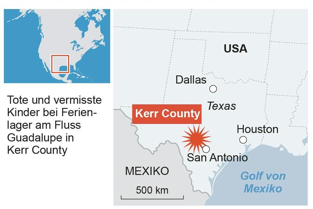 Das Unglücksgebiet liegt im Süden von Texas, etwa 100 Kilometer von San Antonio entfernt
