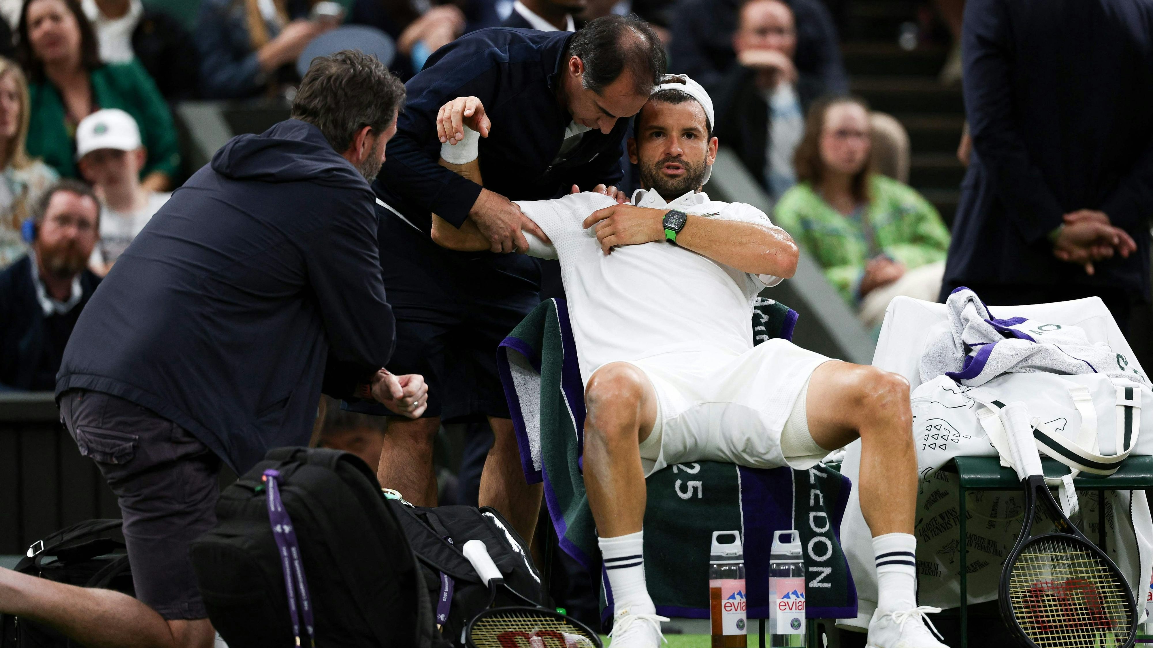 Grigor Dimitrov verletzte sich an der Brustmuskulatur.