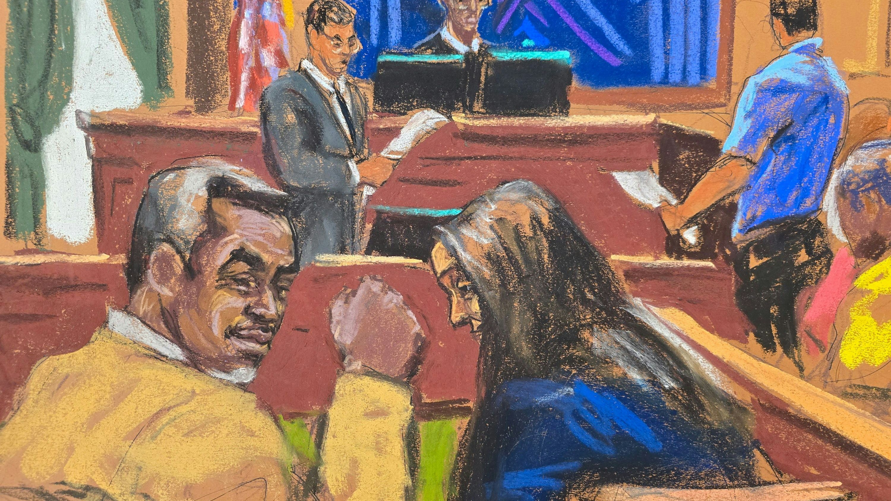 Sean "Diddy" Combs während der Urteilsverkündung vor Gericht. Er entgeht einer lebenslangen Haftstrafe.