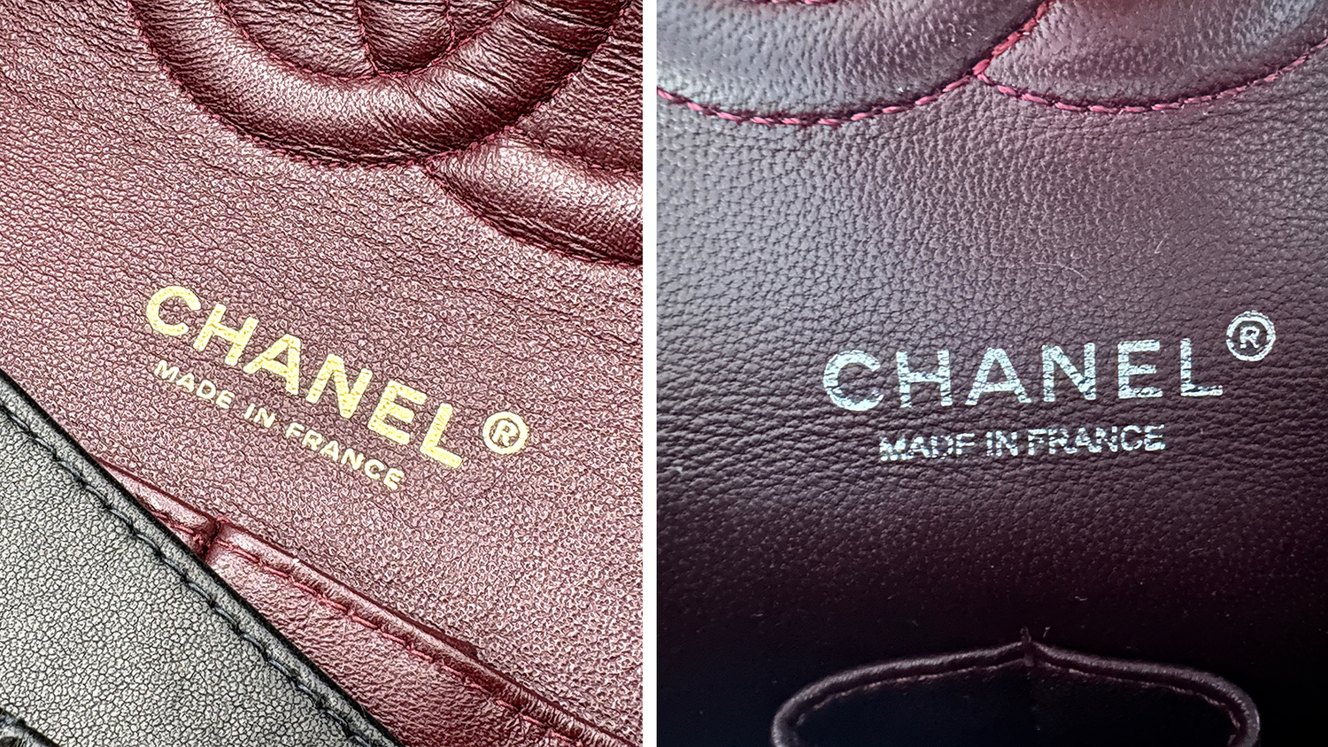 Chanel Logo: Links echt, rechts Fake