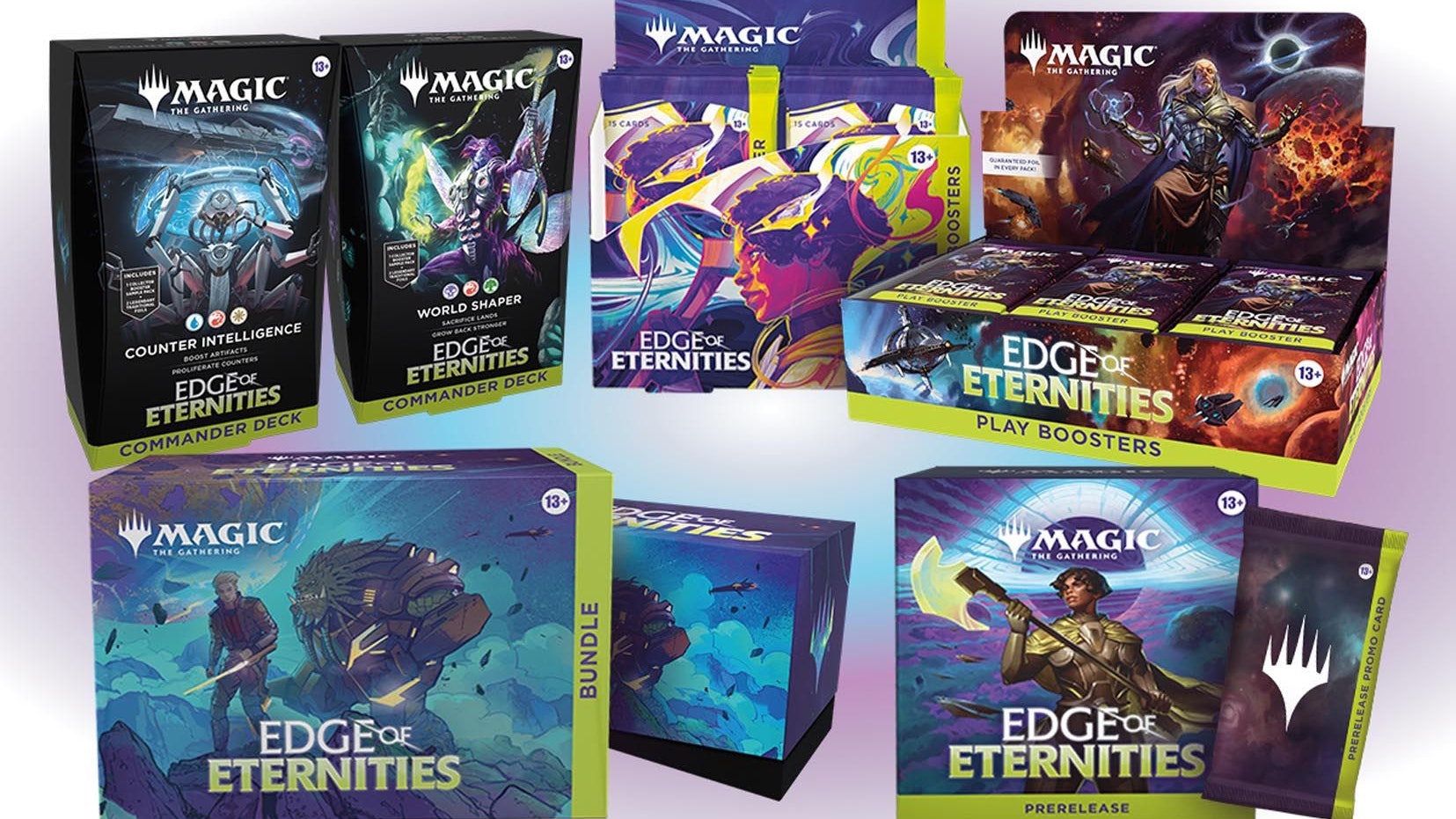 Zu Magic: The Gathering – Am Rande der Ewigkeiten erscheinen neben normalen und Collector's Boostern-Displays auch ein Bundle und zwei Commander Decks.