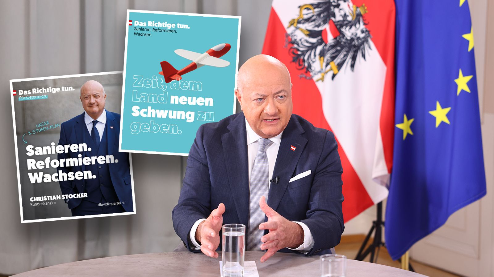 Bundeskanzler Christian Stocker (VP) plant den Aufschwung.