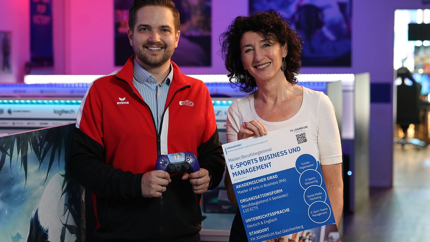 Manuel Haselberger (ESVÖ) und Eva Adamer-König (FH Joanneum).