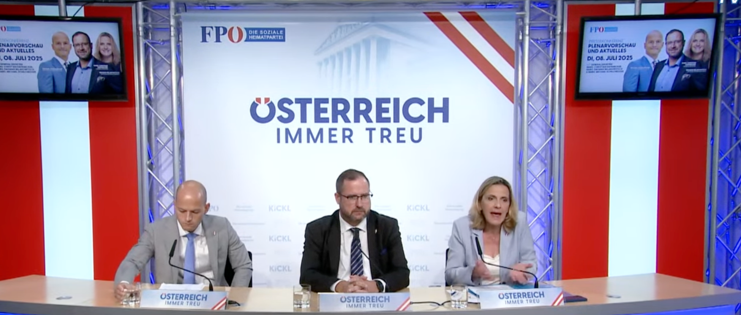 FPÖ-Plenarvorschau: Dagmar Belakowitsch, Christian Hafenecker, Michael Schilchegger (v.r)