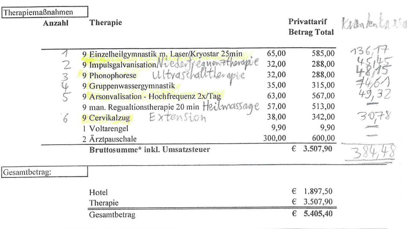 Michael F. hat sich genau ausgerechnet, wie viel Geld er von der ÖGK refundiert bekommen müsste.