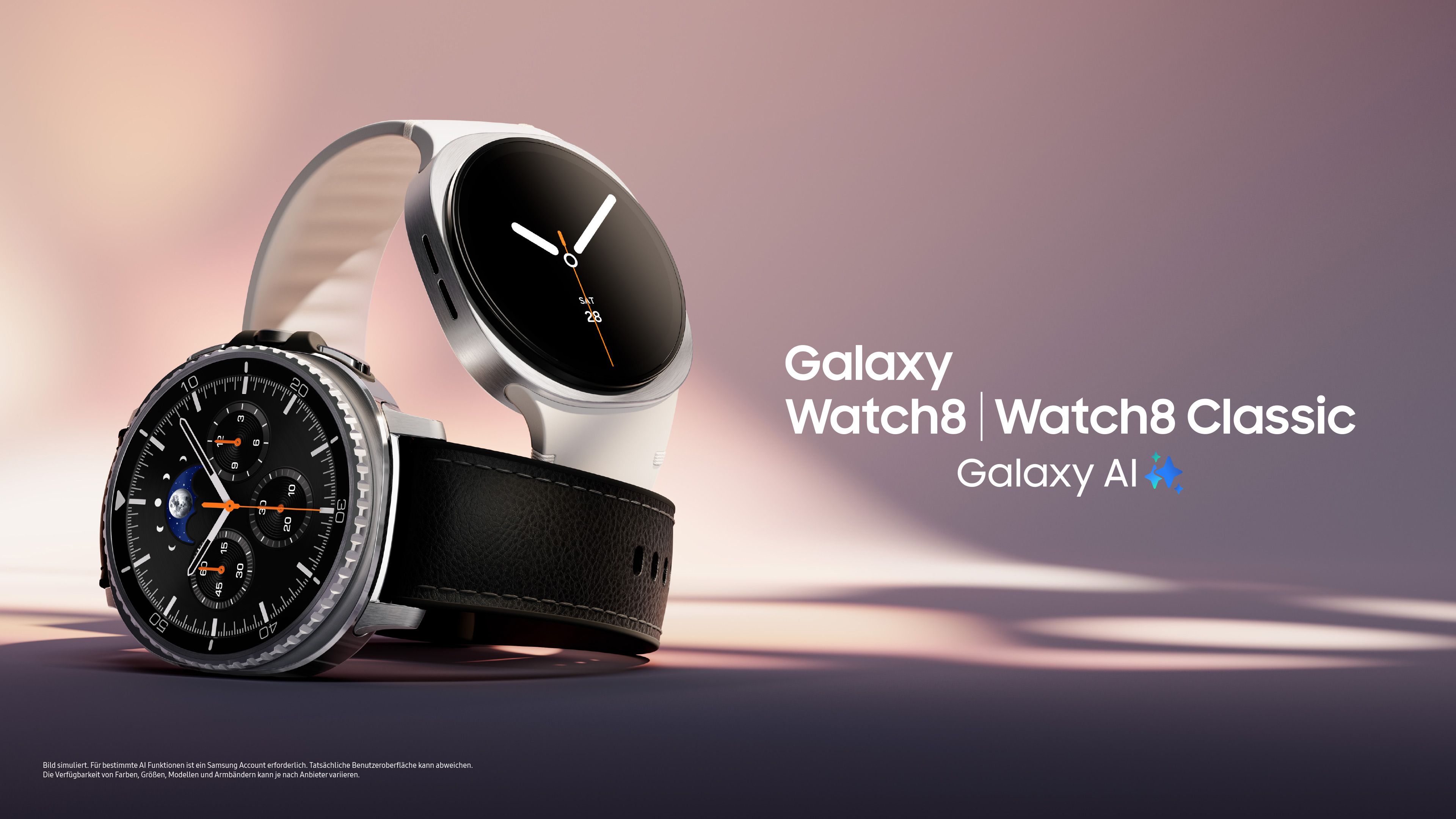 Die Galaxy Watch 8 ist Samsungs bisher dünnste Smartwatch. Außerdem gibt es ein Classic-Modell.