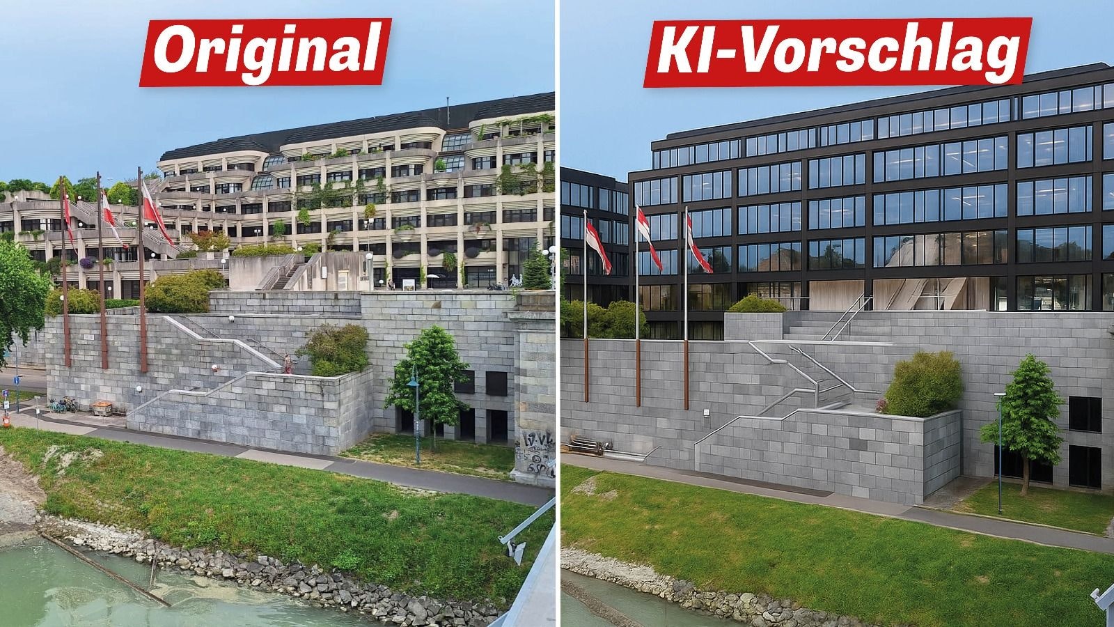 Heute.at - Gebäude marode – so sieht ChatGPT das sanierte Rathaus