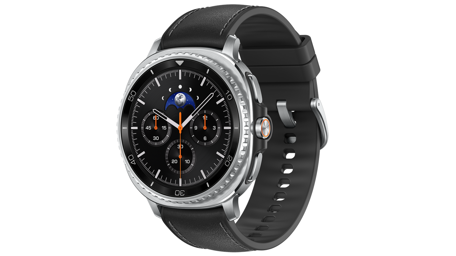 Die Watch8 Classic (46 mm) kommt mit drehbarer Edelstahllünette, 1,3-Zoll-Display (438 x 438) und 64 GB Speicher. 