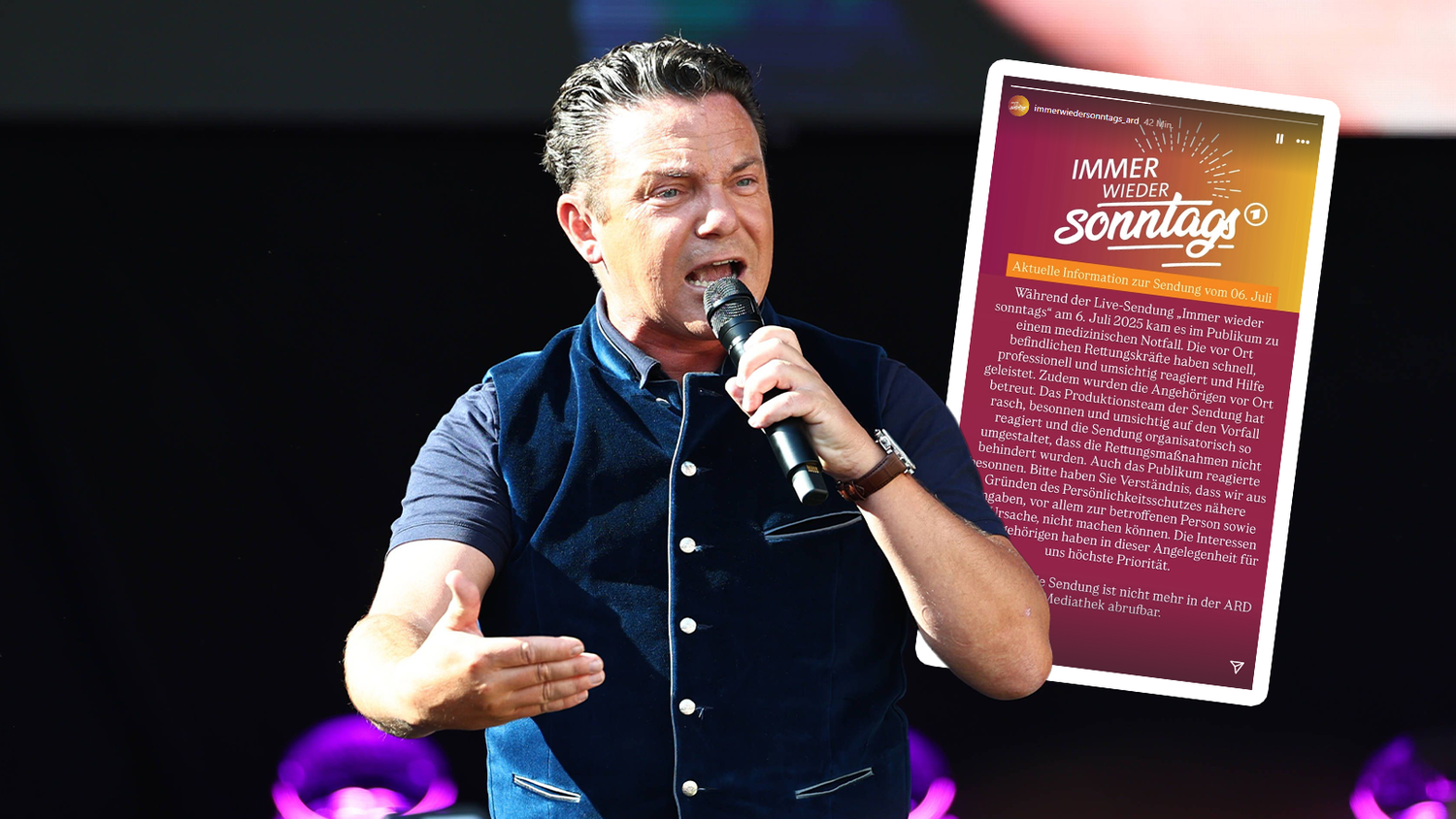 In der Sendung von Stefan Mross spielte sich eine Tragödie ab.