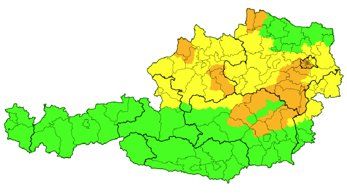 Die aktuellen Unwetterwarnungen.