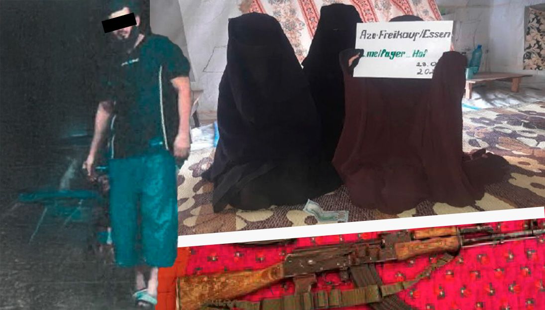 Der Verdächtige, gepostetes Foto aus einem Lager, eine IS-Kalaschnikow.