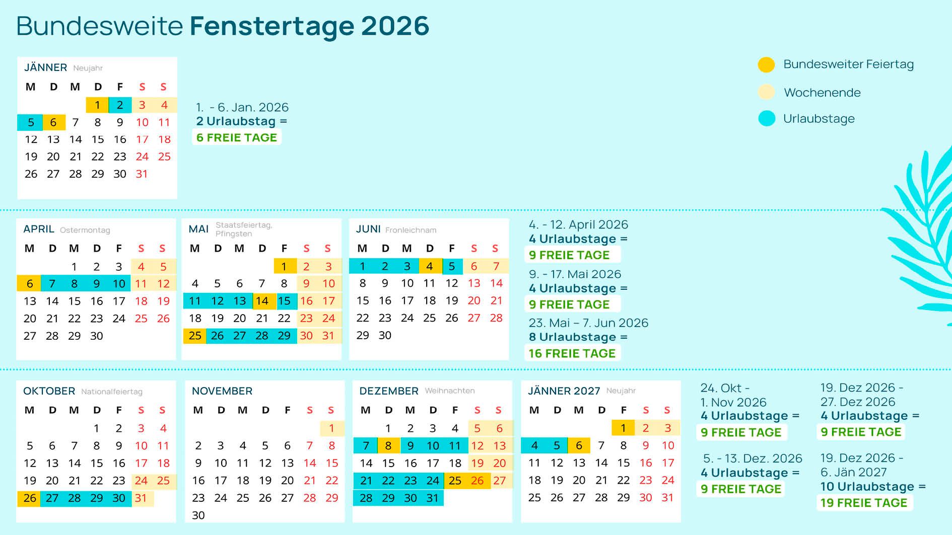 Urlaubskalender 2026