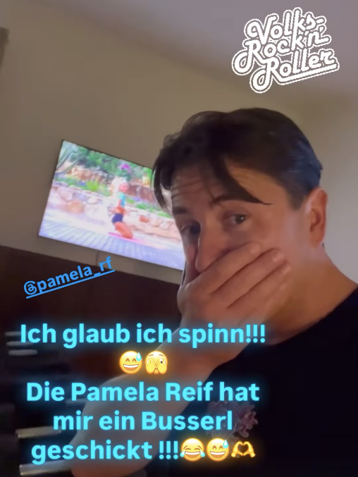Gabalier macht Sport zu Pamela Reifs Videos.