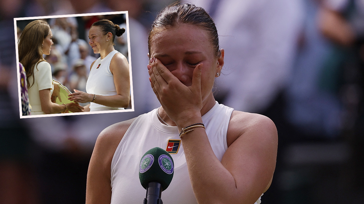 Amanda Anisimova brach nach dem klar verloenen Wimbledon-Endspiel in Tränen aus.. 