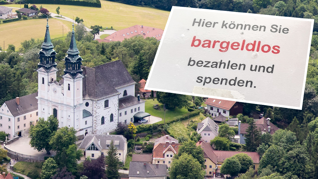 Jetzt auch bargeldlos: In der Linzer Pöstlingbergkirche kann jetzt auch digital gespendet und bezahlt werden.