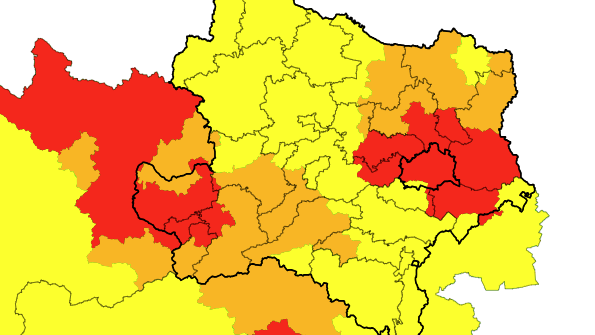 Die aktuellen Unwetterwarnungen für Niederösterreich und Wien.