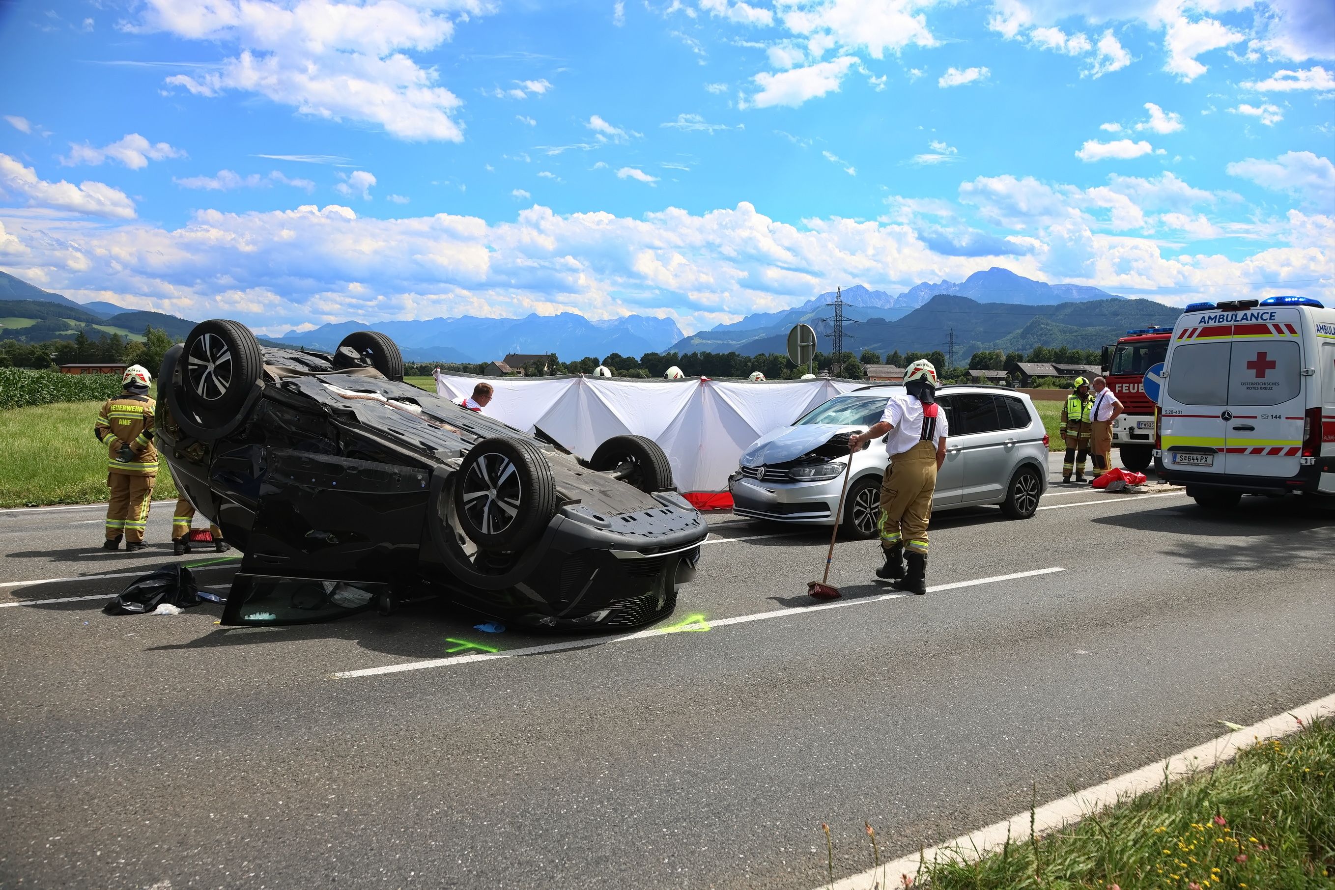 Schwerer Unfall auf der Salzburger Alpenstraße.