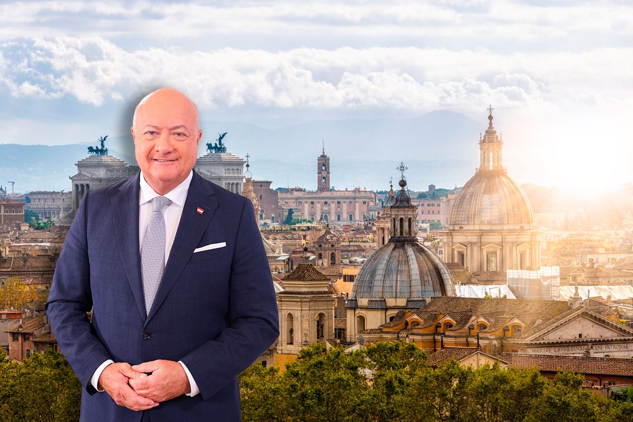 Bundeskanzler Stocker landet in Rom, spricht bei Ministerin Meloni vor.