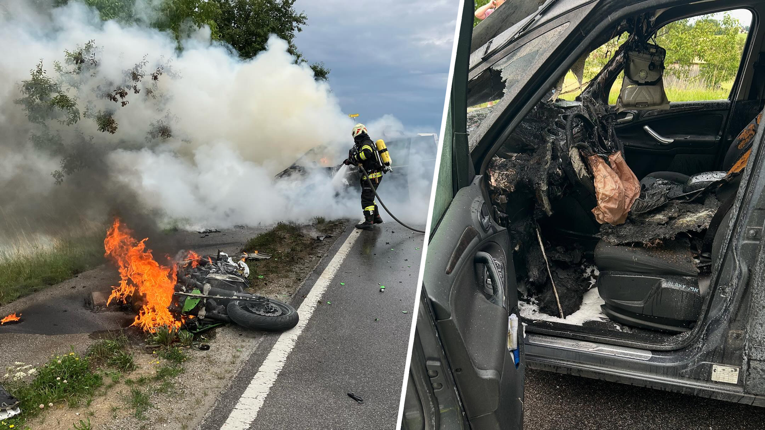 Heute.at - Schock nach Unfall: Fotos zeigen ausgebrannte Fahrzeuge