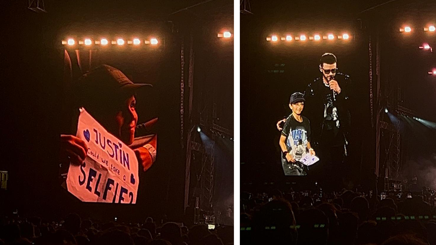 Manchmal reicht nur ein Plakat, und der Traum wird wahr. So auch bei Justin Timberlakes Konzert am Montag für Bub Elias.