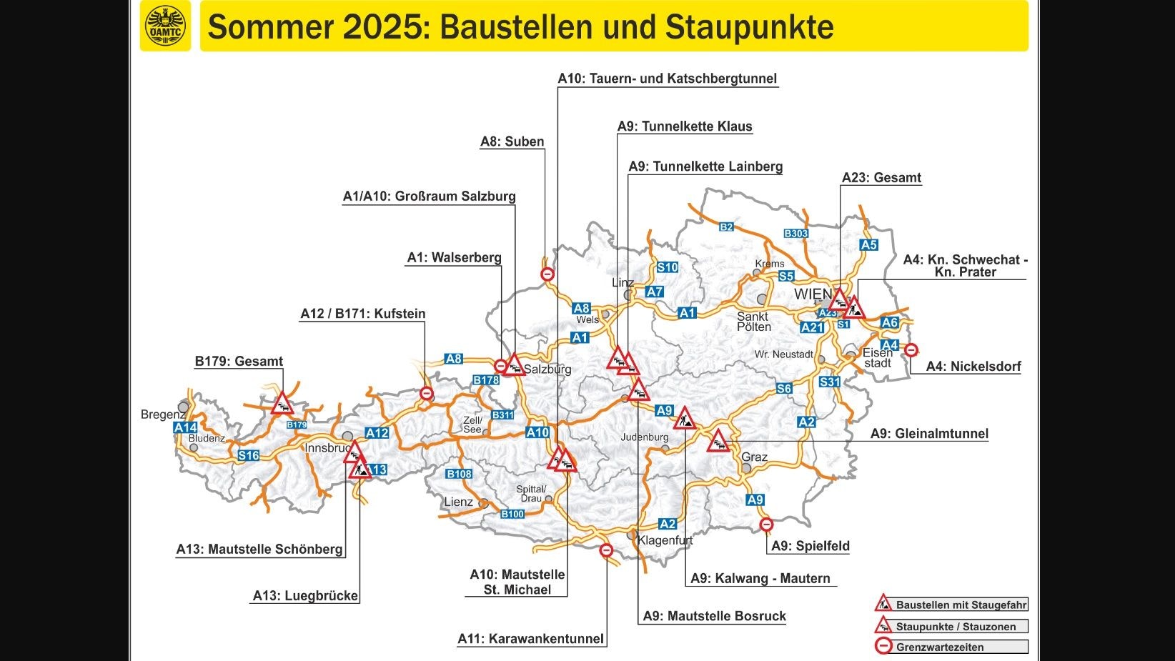 Der ÖAMTC warnt vor lebhaftem Reiseverkehr am Wochenende. 