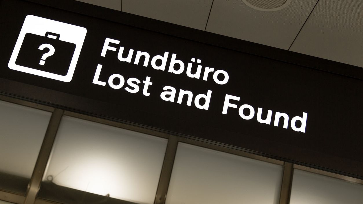 Lost and Found airport sign