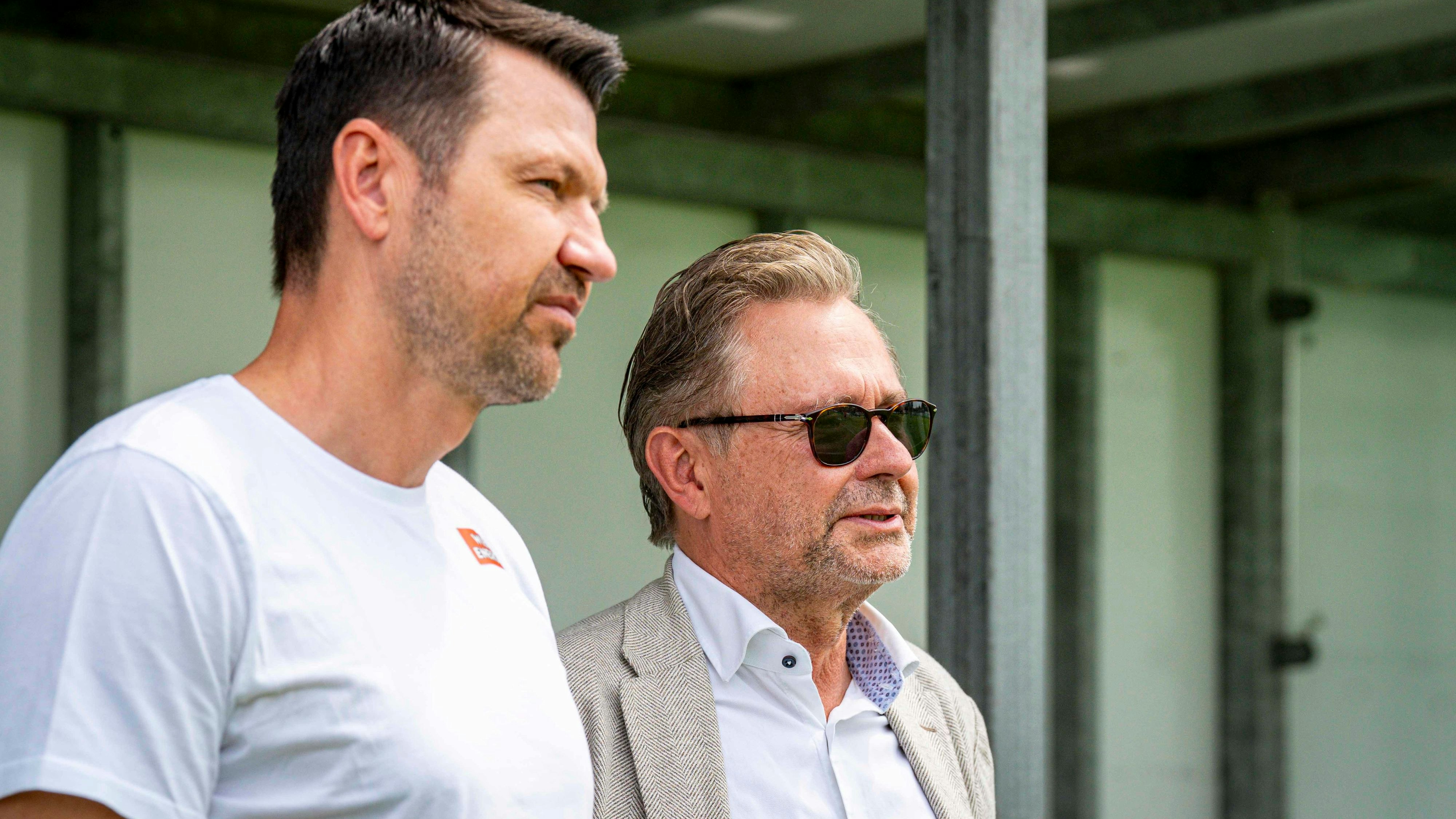VIENNA,AUSTRIA,23.JUN.25 - SOCCER - ADMIRAL Bundesliga, SK Rapid Wien, training start. Image shows sporting director Markus Katzer and president Alexander Wrabetz (Rapid). Photo: GEPA pictures/ Kevin Hackner