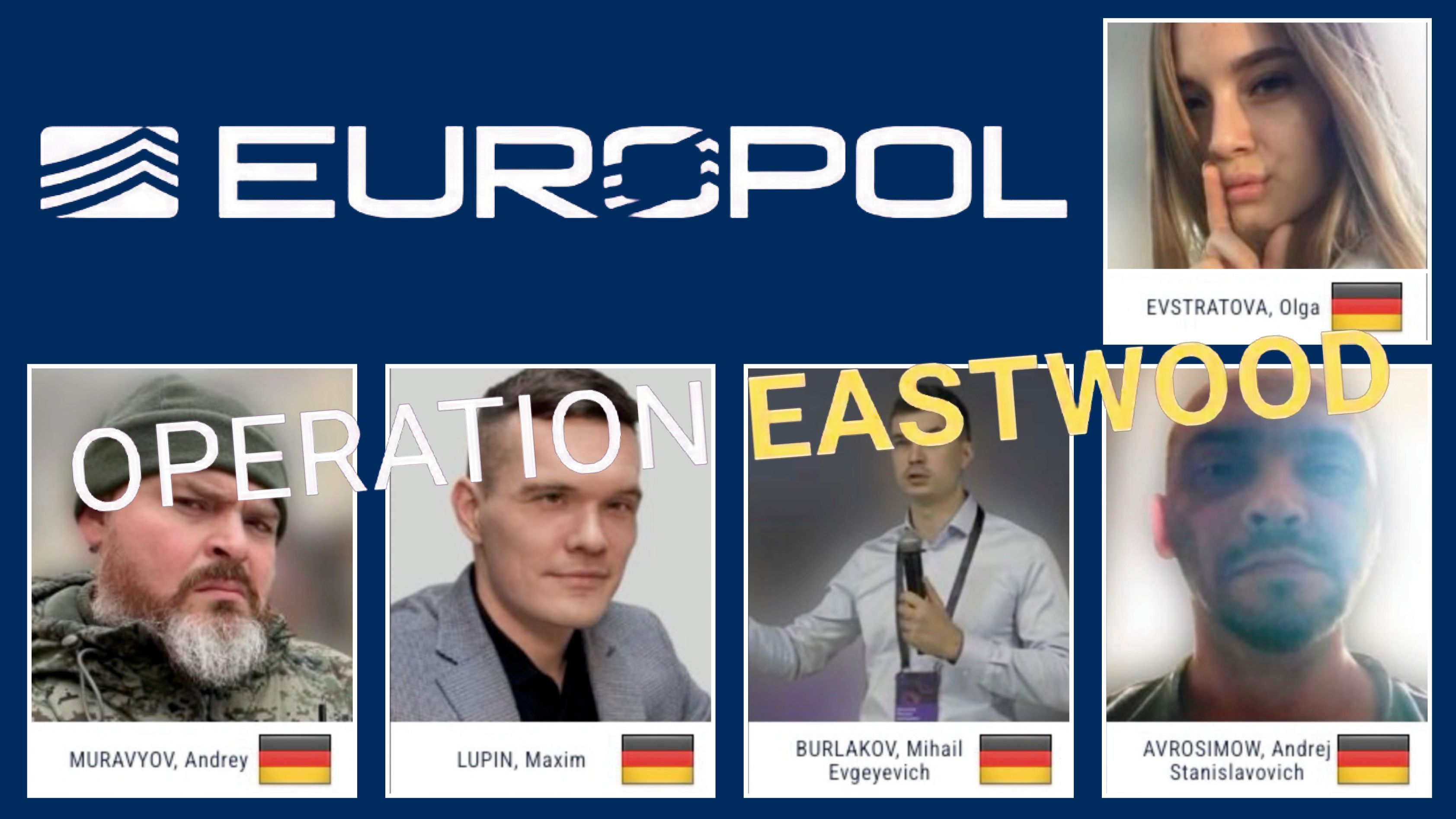 Mit diesen Bildern schrieb Europol am 16. Juli 2025 fünf Hauptverdächtige der Hackergruppe 