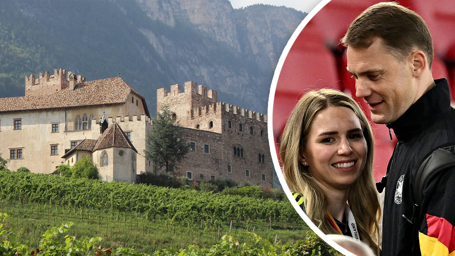 Manuel Neuer und Anika haben sich für ihre Hochzeit für die Gemäuer aus dem 13. Jahrhundert entschieden.