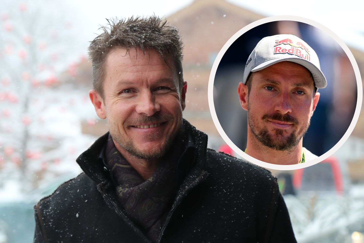 Marcel Hirscher verabschiedet sich von Felix Baumgartner.
