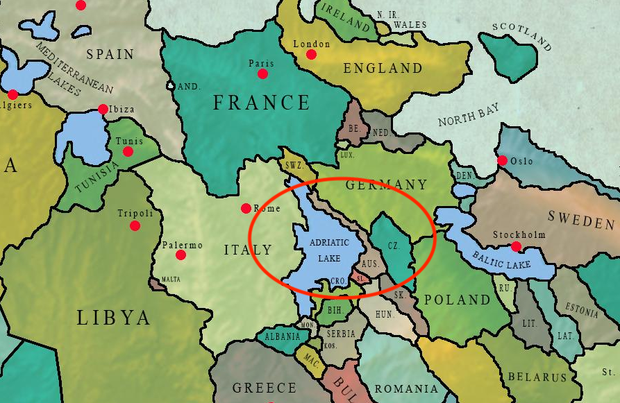 Zusammengequetscht, aber am Meer: Österreich wird in ferner Zukunft wieder einen Adriazugang haben.