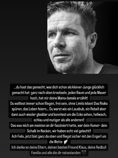 Ex-Partnerin und DJane Gitta Saxx nimmt auf Instagram Abschied von Felix Baumgartner. 