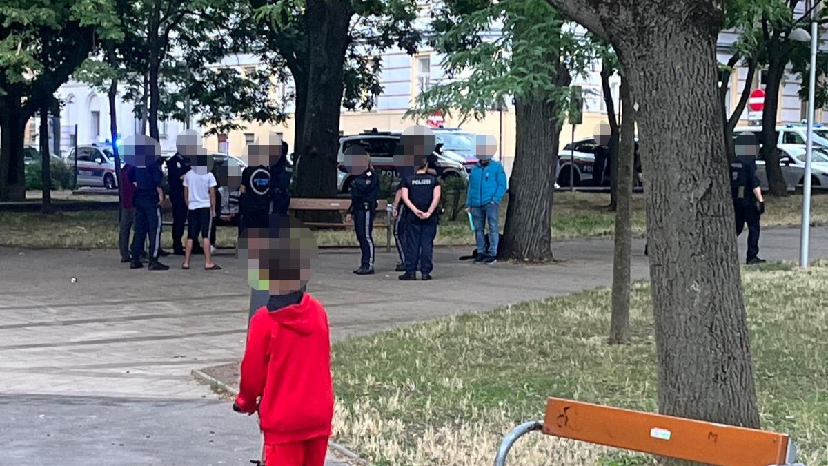 Im Steinbauerpark in Wien-Meidling kam es am Freitag zu einer Messer-Attacke.