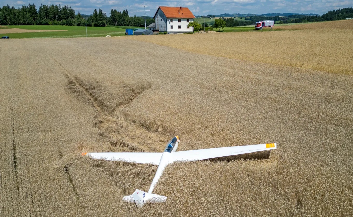 Heute.at - Mitten in Feld – Segelflieger muss plötzlich notlanden