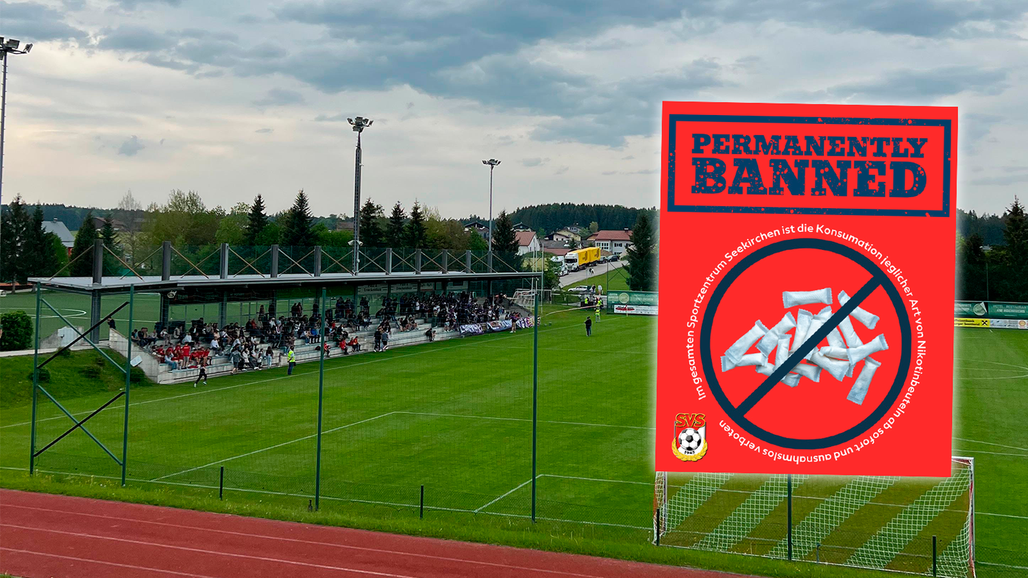 In der Flachgauer Bezirkshauptstadt sind Nikotinbeutel im Stadion fortan tabu. 