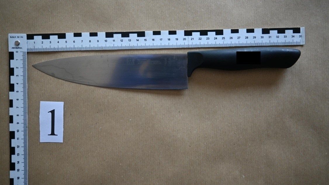 Die Polizei konnte dieses Messer sicherstellen. 